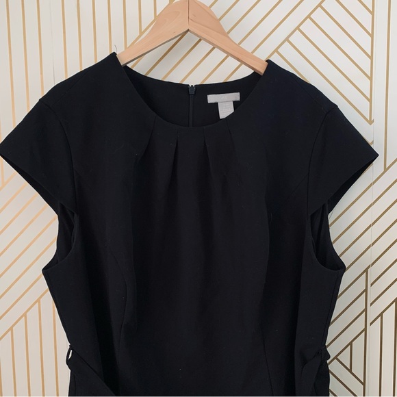 H&M belted scoop neck cap sleeve sheath dress XXL - Picture 3 of 10